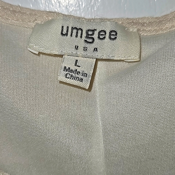 Umgee Cream Embroidered Dress Size Large - Picture 2 of 7